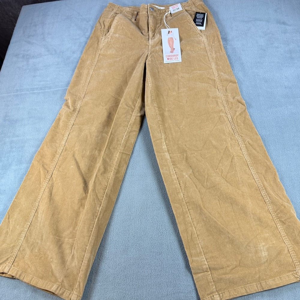 Celebrity Pink Corduroy Wide Leg Pants Tan Camel High Rise Size 11/30 NWT